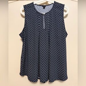 Ann Taylor Blouse Sleeveless L Black White